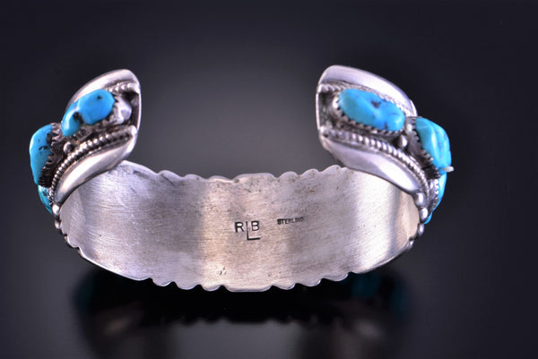 Vintage Silver & Turquoise Zuni Bracelet by Robert & Bernice 