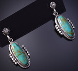 Silver & Turquoise Navajo Concho Top Earrings by Verley Betone 4H27G