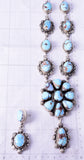 Silver & Golden Hills Turquoise Navajo Necklace & Earring Set - Eli Skeets 4L09B