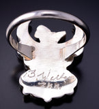 Size 8 Zuni Thunderbird inlay ring by Breon Wallaka - 4L24H