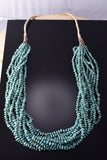 36" Vintage 10-Strand Turquoise Nugget Navajo Necklace 4F04E