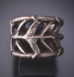 Size 8 Silver Tufacast "Tree of Life" Kewa Santo Domingo Ring Ray Rosetta 5A30Z