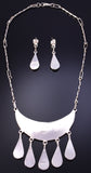 Silver Multistone Zuni Inlay Necklace & Earring Set by Delberta Boone 4L09A