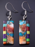 Santo Domingo Turquoise Mutlistone Mosaic Earrings by Mary Tafoya 4J02P