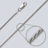 22 inch - Sterling Silver Rope Chain 1.4 mm 4H28G