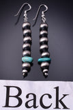 Silver & Turquoise Navajo Pearls Stacked Earrings by Vangie Touchine 5A30U