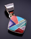 Mulitstone Inlay Navajo Pendant by Valerie Yazzie 4L26E