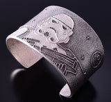 Silver Navajo Tufacast Star Wars Storm Trooper Bracelet by Nathan Begay 4F23Y