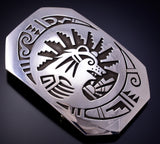 Silver Navajo Handmade Bear Design Belt Buckle by Sonny Gene 4L12D