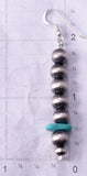 Silver & Turquoise Navajo Pearls Stacked Earrings by Vangie Touchine 5A30U