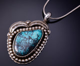 Natural Turquoise Pendant Signed JLJ 4L20O