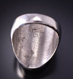 Size 11 Silver Multistone Zuni Inlay Ring by Leslie & Gladys Lamy 4F10O