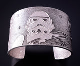 Silver Navajo Tufacast Star Wars Storm Trooper Bracelet by Nathan Begay 4F23Y