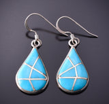 Silver & Turquoise Zuni Inlay Earrings by Laurie Kallestewa 4F04Z