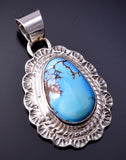 Golden Hills Turquoise Silver Navajo Pendant by Tom Francisco 4L26D