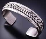 Silver Navajo Handmade Twisted Rows Bracelet 4K10P