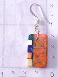 Santo Domingo Apple Coral Multistone Mosaic Earrings by Mary Tafoya 4J02L