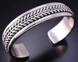 Silver Navajo Handmade Twisted Rows Bracelet 4K10P