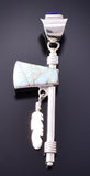 Reversible Multistone & Opal Navajo Inlay Tomahawk Pendant by TSF 3L08V