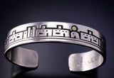 Silver & 14k Gold Santo Domingo Pueblo Storyteller Bracelet - Joseph Coriz 4L12C