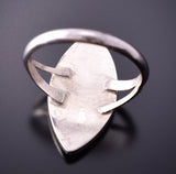 Size 9-3/4 Silver Multistone Zuni Inlay Marquise Ring by Pat Leekity 4E28Z