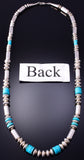 24" Silver & Turquoise Navajo Pearls Handmade Necklace 4K28M