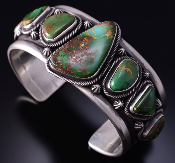 Silver & Royston Turquoise Navajo Bracelet by Erick Begay 4H33G