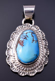 Golden Hills Turquoise Silver Navajo Pendant by Tom Francisco 4L26D