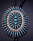 Zuni Turquoise Needle Point Bolo Tie by Evonne Hustito - 4L26U