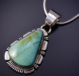 Kingman Turquoise Silver Pendant by Jerold Francisco - 4L25O