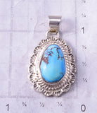 Golden Hills Turquoise Silver Navajo Pendant by Tom Francisco 4L26D