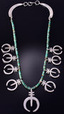 Silver & Turquoise Navajo Tufacast Isleta Cross Necklace by Gary Custer 4F23A