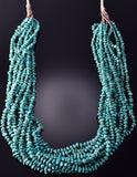 36" Vintage 10-Strand Turquoise Nugget Navajo Necklace 4F04E