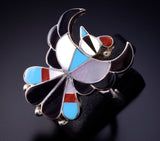 Size 8 Zuni Thunderbird inlay ring by Breon Wallaka - 4L24H