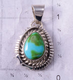 Sonoran Gold Turquoise Silver Pendant by Norvin Johnson - 4L25R