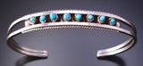 Silver & Turquoise Zuni Petit Point Bracelet by Suzie Livinston 4J30R