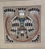 Large - Navajo Sandpainting - Thunder People - by Orlando Myerson - 24 x 24 - 4L04C