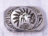 Silver Navajo Handmade Bear Design Belt Buckle by Sonny Gene 4L12D