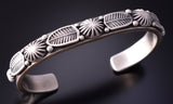 Silver Matte Finish Eagle Feathers Navajo Bracelet by Erick Begay 4C29Q