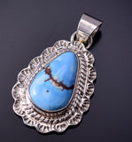 Golden Hills Turquoise Silver Pendant by Tom Francisco - 4L25T