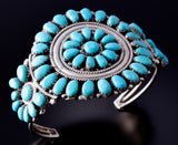 Silver & Turquoise Navajo Cluster Bracelet by Jesse Williams 4F23T