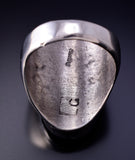 Size 11-1/2 Silver Multistone Zuni Inlay Men's Ring by Gladys Lamy 4L10G