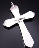 Silver & Turquoise Zuni Handmade Cross Pendant by George & Lupe Leekity 5B06X