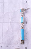 Silver & Turquoise Zuni Inlay Long Earrings by Fernina Malani 5A30M