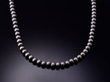 Navajo Handstrung Silver Pearls Beads 4mm - 16 inches 3L06K