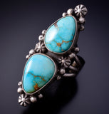 Size 8-1/4 - Kingman Turquoise Ring by Eli Skeets - 4L25G