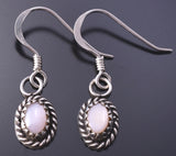 Small Pink Mussell Shell Navajo Handmade Dangle Earrings - 4H28B