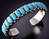 Silver & Turquoise Navajo Handmade Bracelet by Juspert Wilson 4E27B