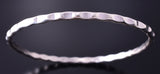 Silver Navajo Handmade Solstice Bangle Bracelet by Nora Tahe 4F25H