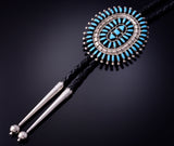 Zuni Turquoise Needle Point Bolo Tie by Evonne Hustito - 4L26U